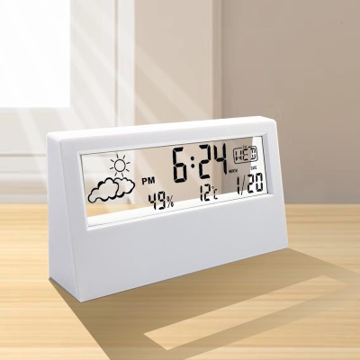 Desk Clock, Digital Alarm Clock, Transparent Modern Design
