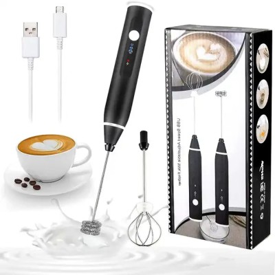 Rechargeable Handheld 3-Speed Adjustable For Latte Coffee mixer 2 in 1Milk Frother