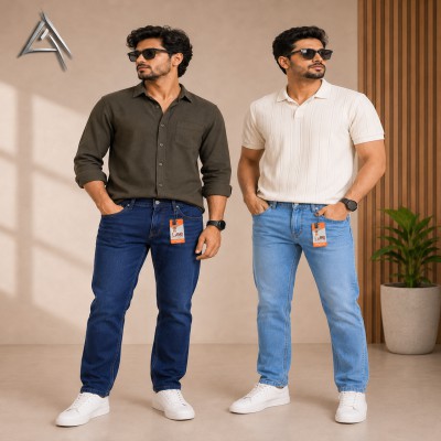 lee jeans pant slim fit deep & sky combo